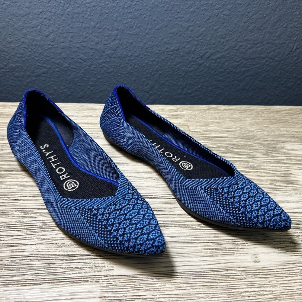 Rothy's Blue Patterned Loafers